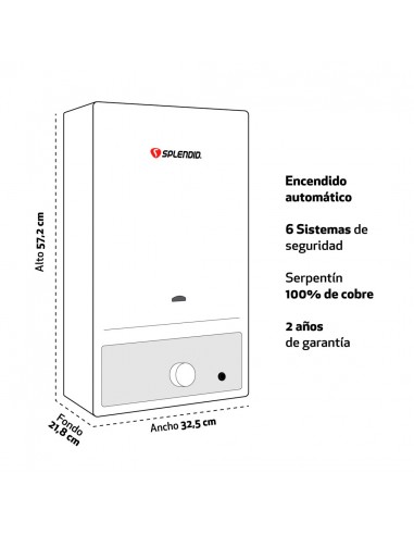Calefont 10 Litros Tiro Natural Gas...