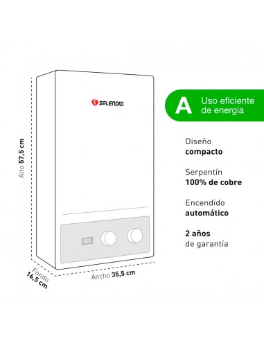Calefont 10 Litros Gas Licuado Tiro...