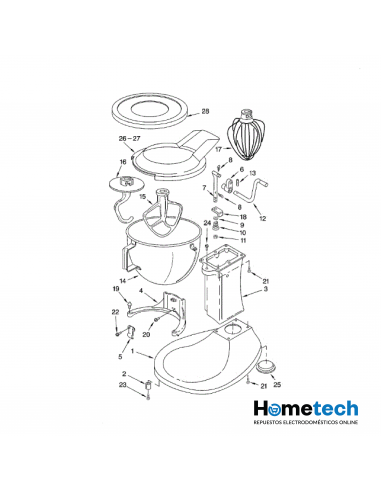 TRAVA RESORTE  BOWL KITCHENAID 3182857