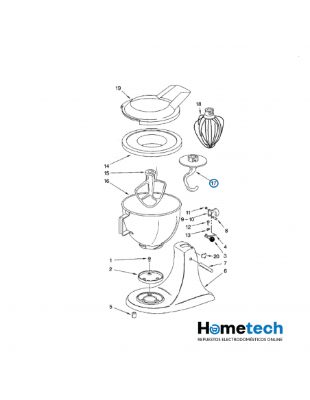BATIDOR KITCHENAID W10674618 GANCHO