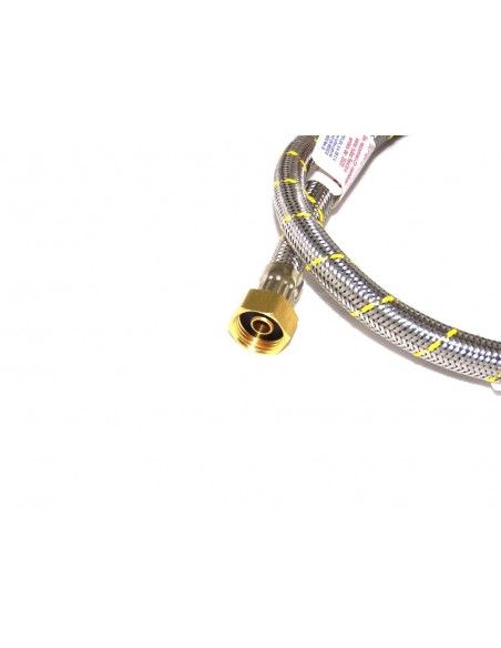 FLEXIBLE ACERO GAS HI 1/2x3/8 IZQ.100CM