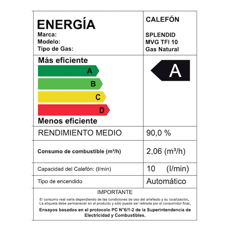 Calefont 10 Litros Tiro Forzado Gas Natural Splendid-7