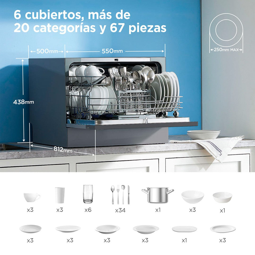 Lavavajillas Wifi Midea Silver 6 Cubiertos Open Box-3