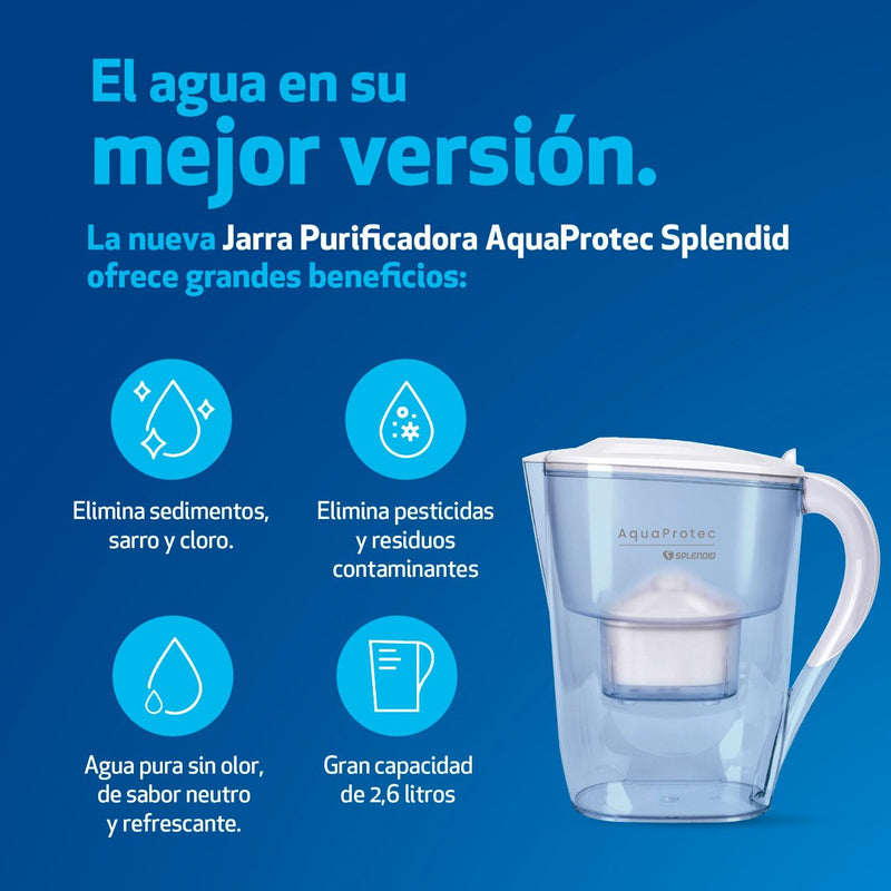Jarra Purificadora De Agua 2,6 Litros Splendid Aquaprotec-3