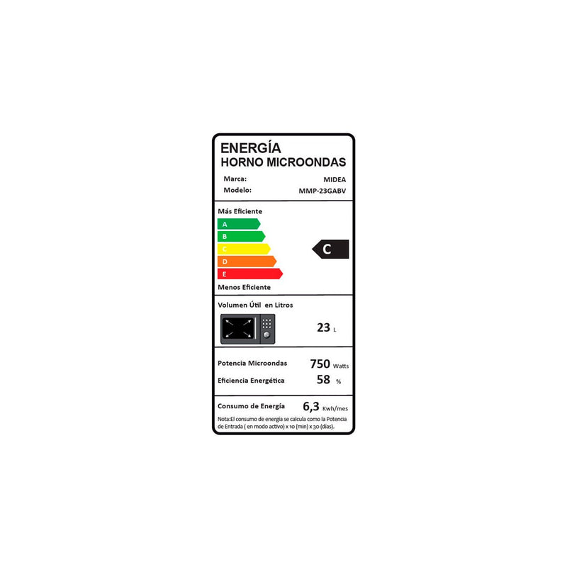 Microondas Digital Midea 23 Litros Mmp-23Gabv-1