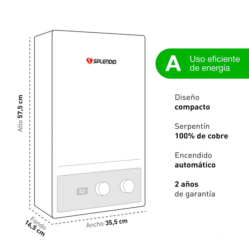 Calefont 10 Litros Tiro Forzado Gas Natural Splendid-4