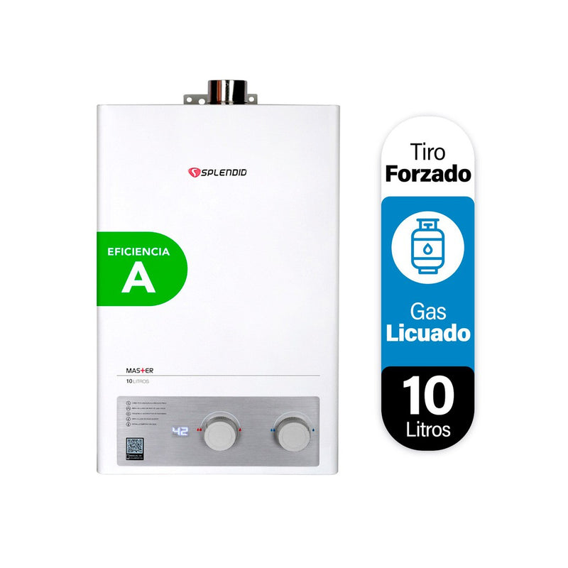 Open Box Calefont 10 Litros Gas Licuado Tiro Forzado Splendid-1