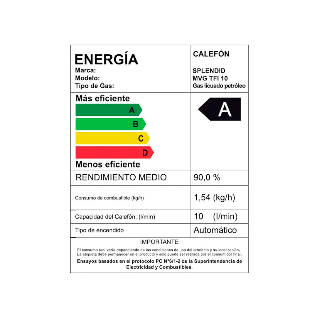 Open Box Calefont 10 Litros Gas Licuado Tiro Forzado Splendid-5