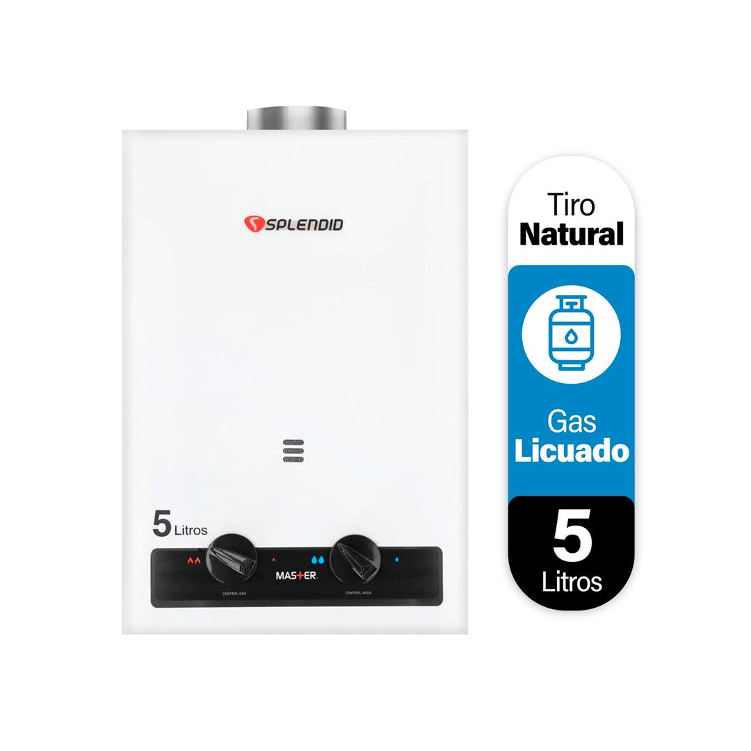 Open Box Calefont 5 Litros Tiro Natural Gas Licuado Splendid-2