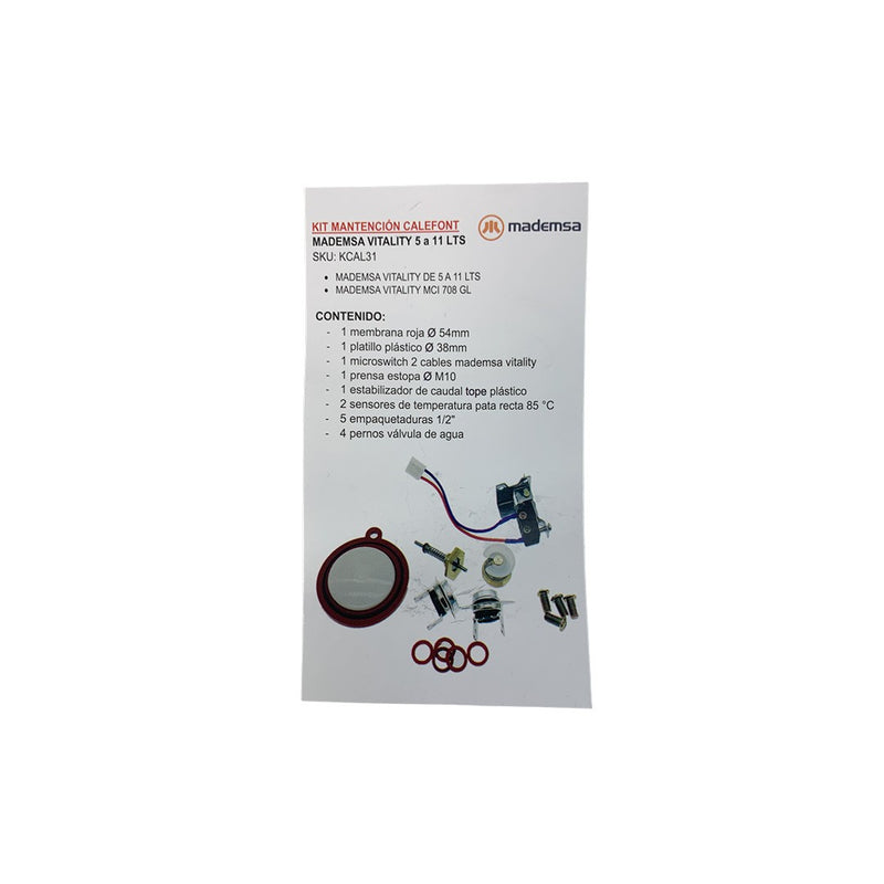 Kit De Mantención Para Calefont Mademsa Vitality 5 A 11 Litros-3