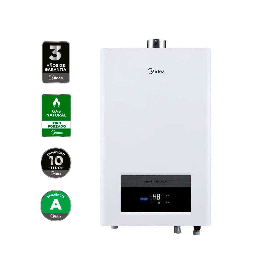 Calefont Midea 10 Litros Gas Natural Tiro Forzado