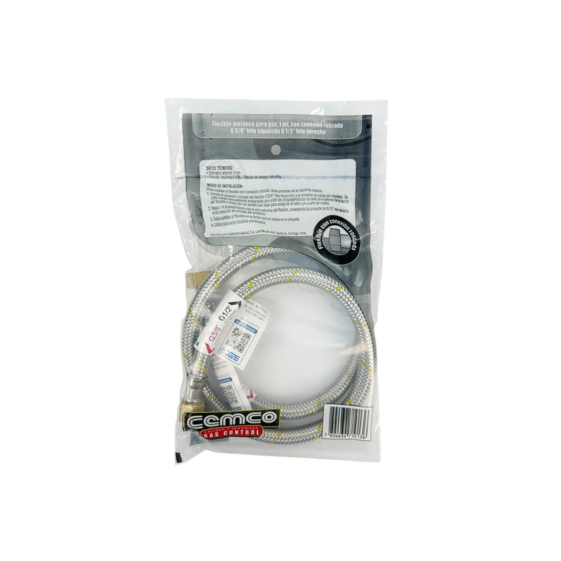 Flexible Cocina Gas Hi 1/2 X 3/8 Izq.100 Cm-3