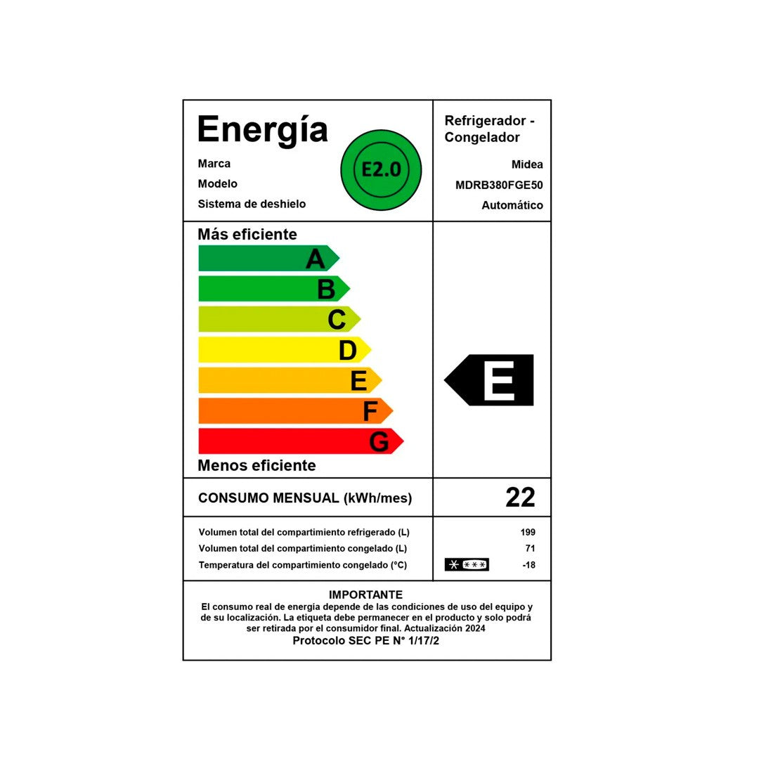 Open Box - Refrigerador Midea No Frost 270 Litros Bottom Freezer