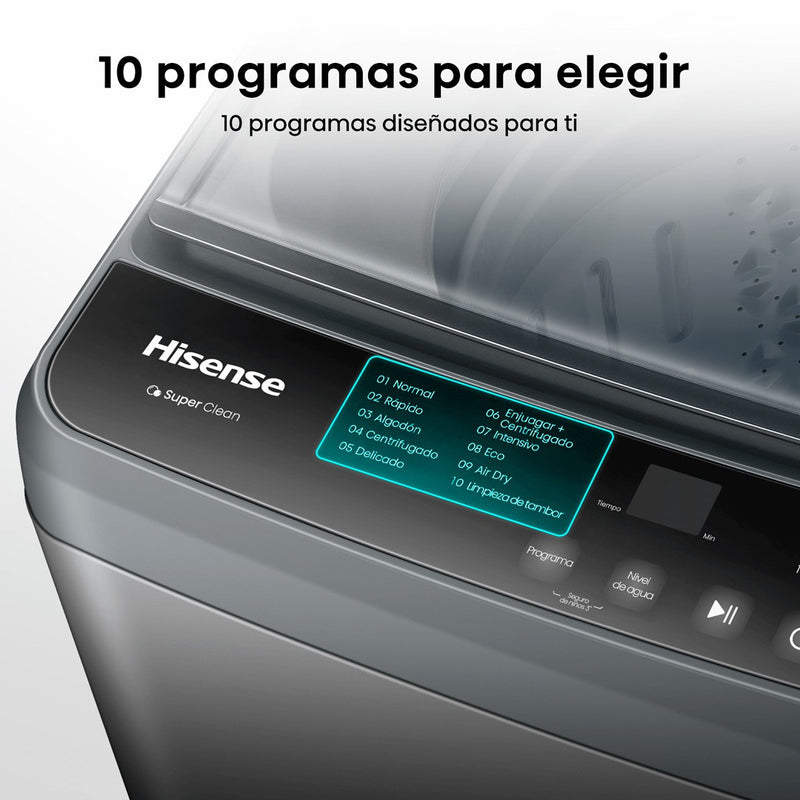 Open Box - Lavadora Carga Superior 10 Kg Hisense Wt1D1030Ut-4