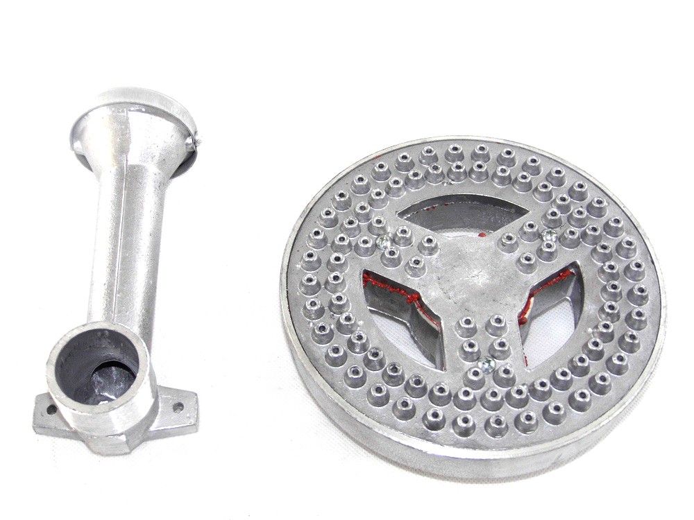 Quemador Fogón Aluminio Rayo 180 Mm Con Codo