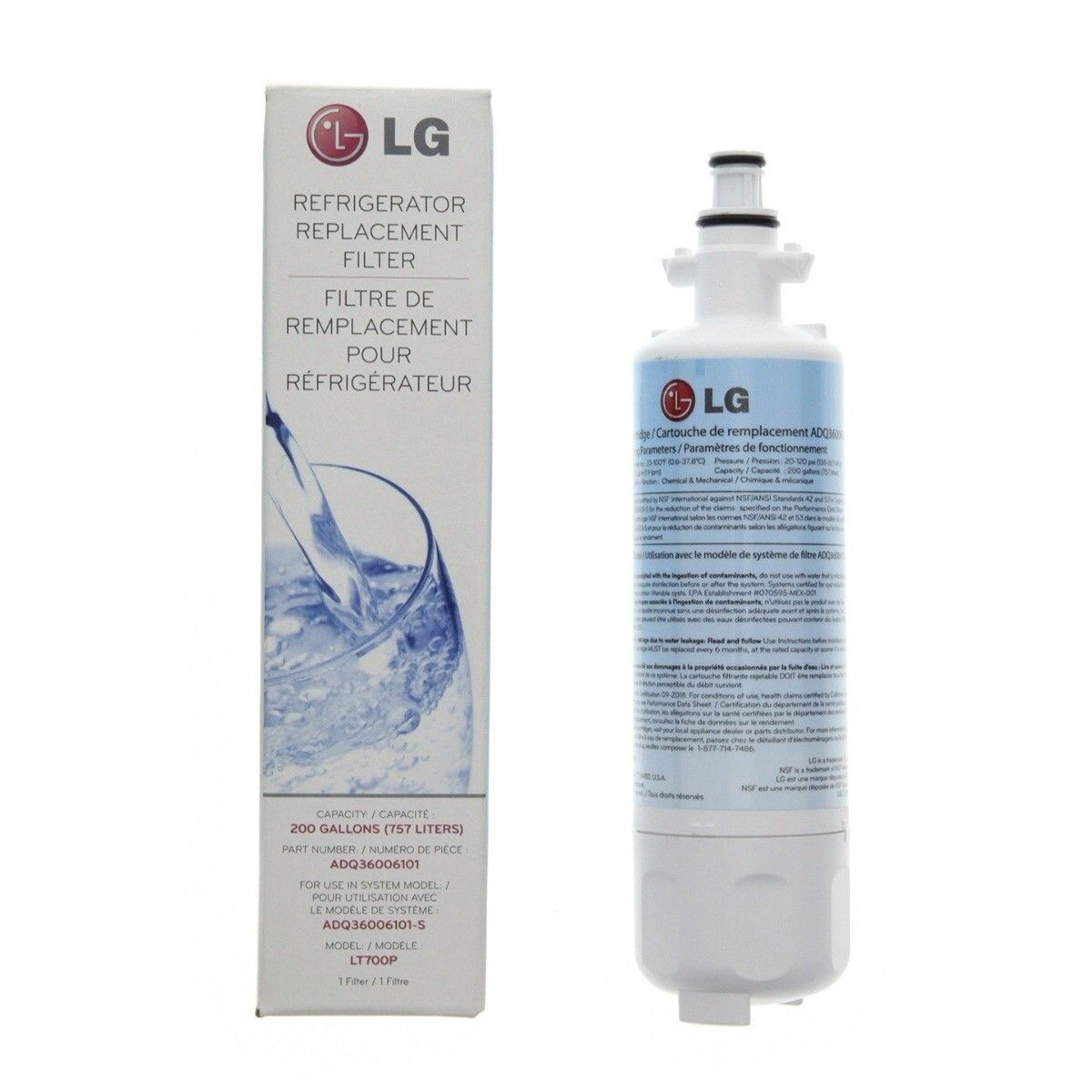 Filtro Agua Interno Refrigerador Lg 6101/ Lt700 Kenmore Original-1