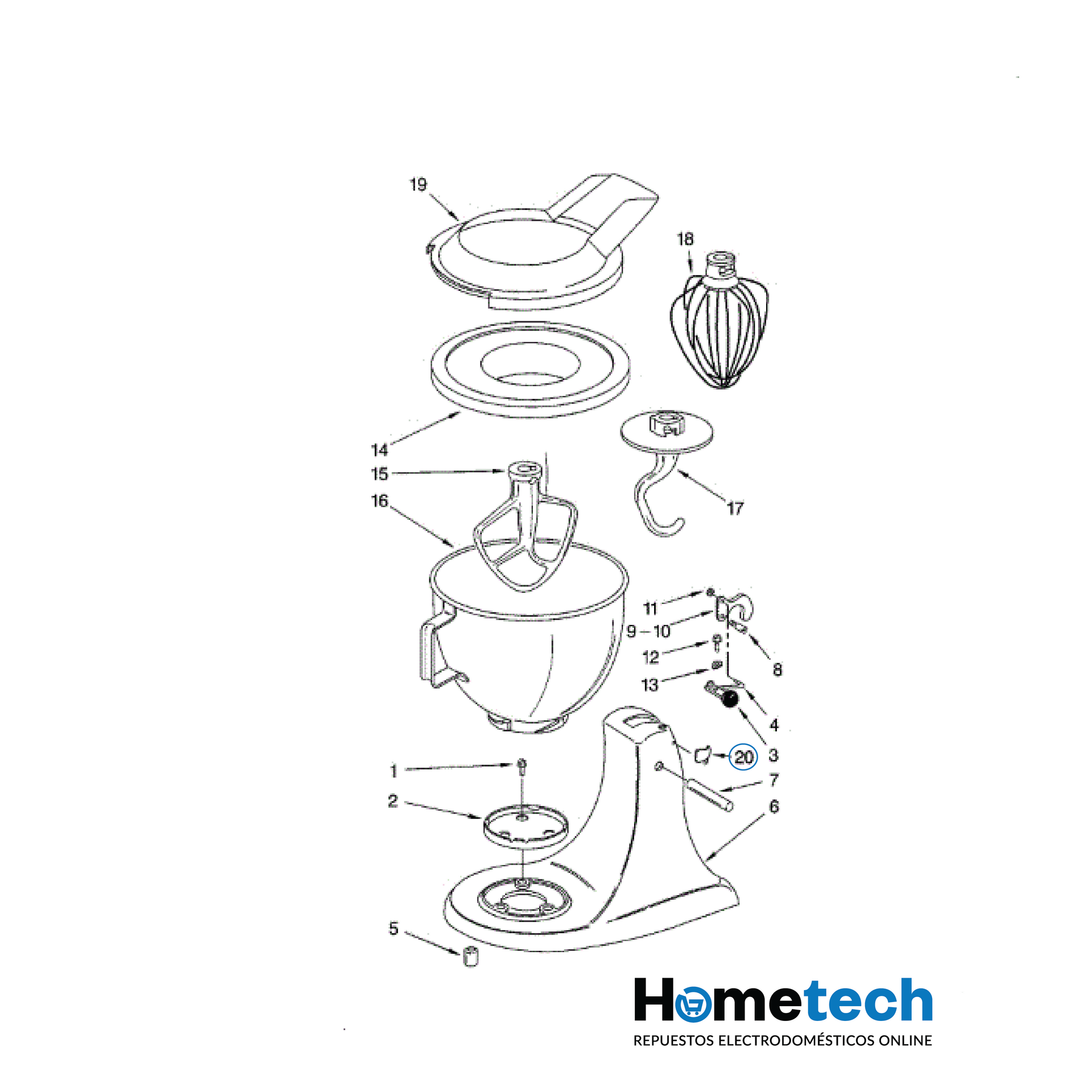 Tapa Motor De Batidora Kitchenaid Original