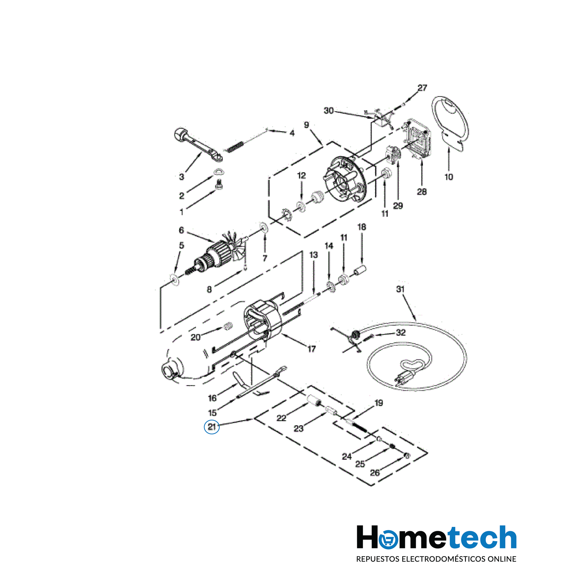 Kit Porta Carbón Para Batidora Kitchenaid 4162546 Original-4