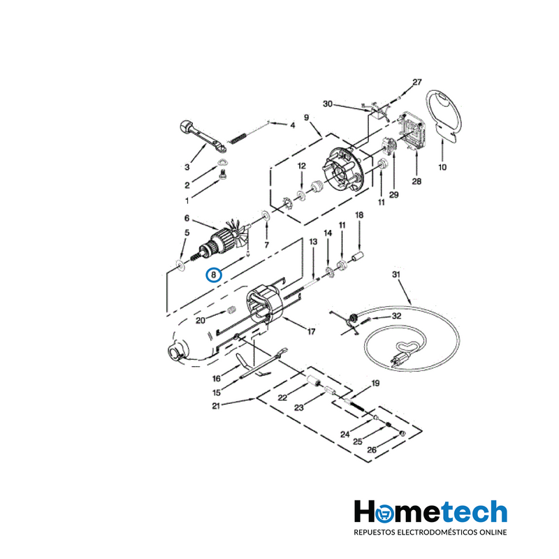Eje Para Batidora Kitchenaid 4159662 Original-2