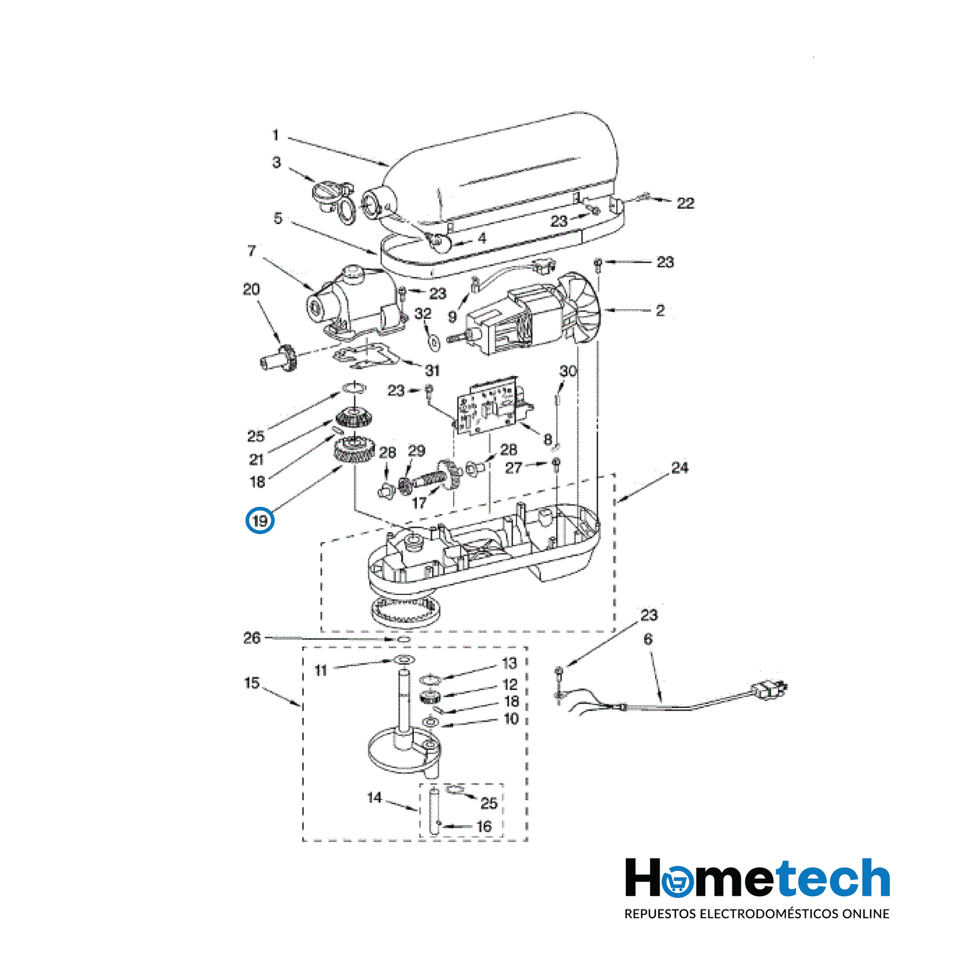 Engranaje Para Batidora Kitchenaid W11086780 Original