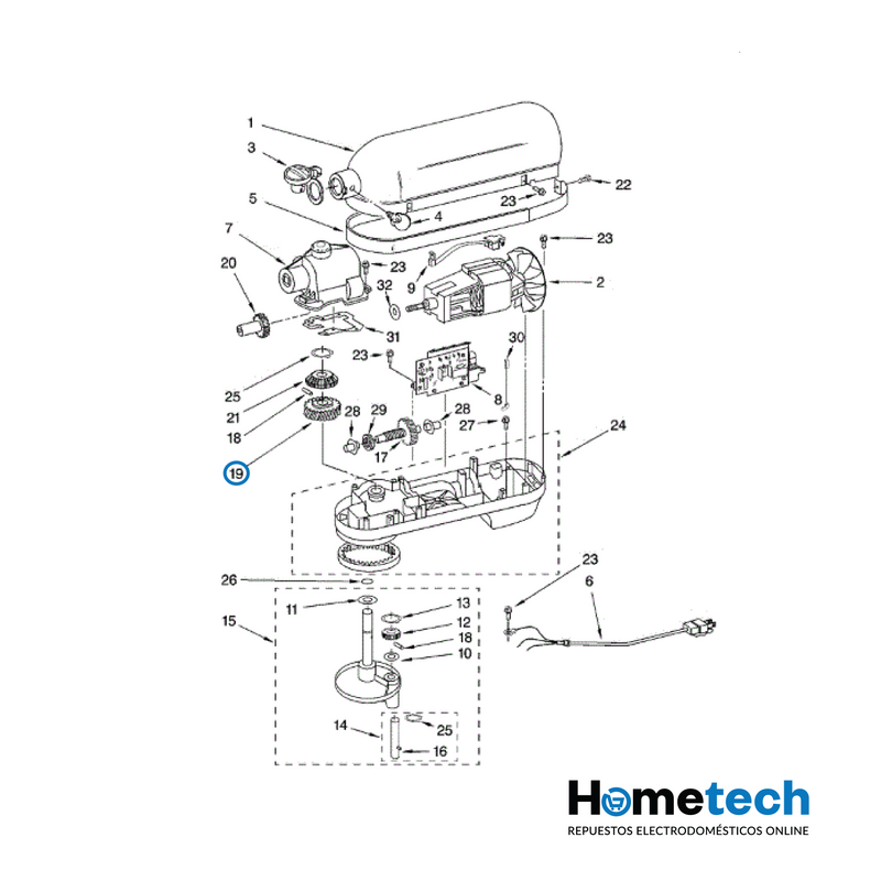 Engranaje Para Batidora Kitchenaid W11086780 Original-1