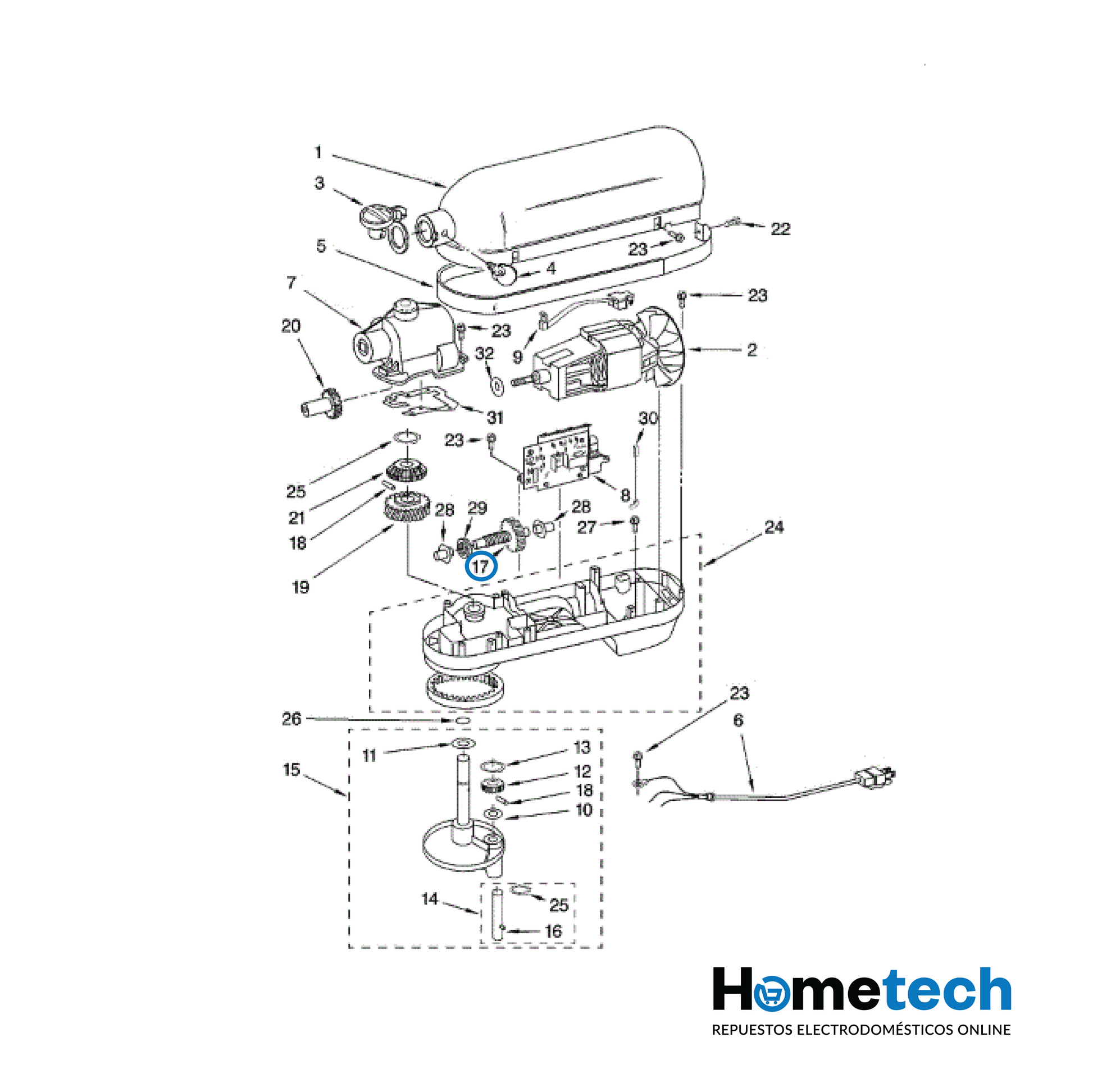 Engranaje Tornillo Para Batidora Kitchenaid Original-4