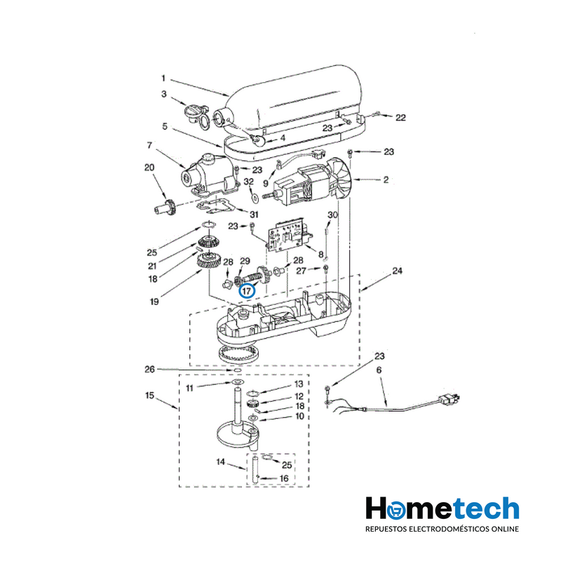 Engranaje Tornillo Para Batidora Kitchenaid Original-4