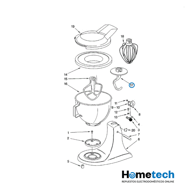 Batidor Gancho Amasado Para Kitchenaid W10674618 Original-2