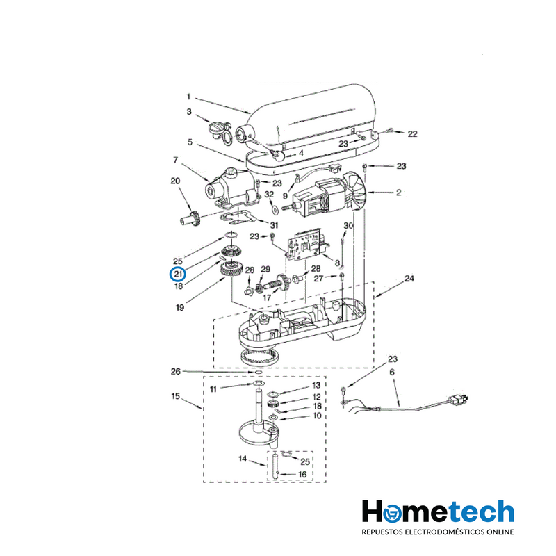 Engranaje Piñón Kitchenaid 9703338 Original-4