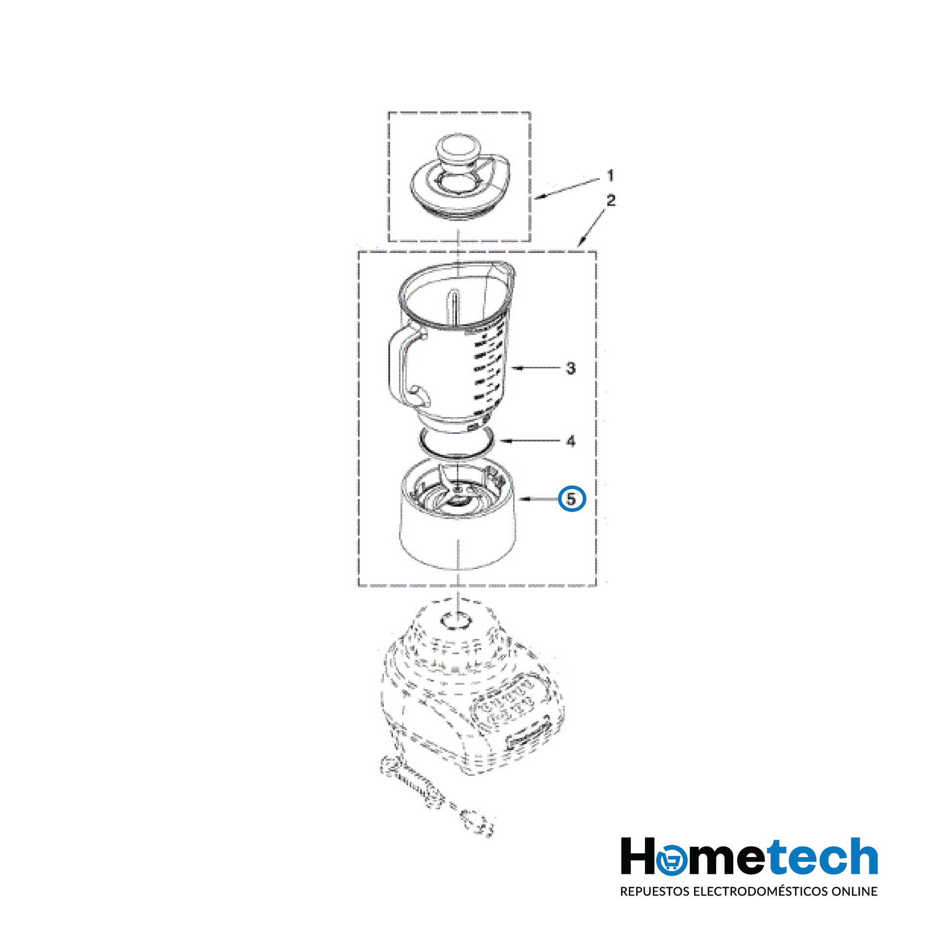 Portavaso Negro + Cortador Para Licuadora Kitchenaid Original