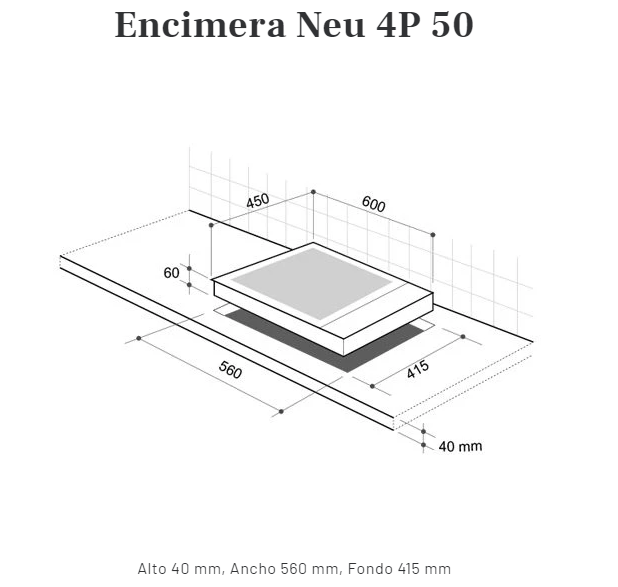 Encimera Eléctrica 4 Platos Kubli Neu 4P 50-1