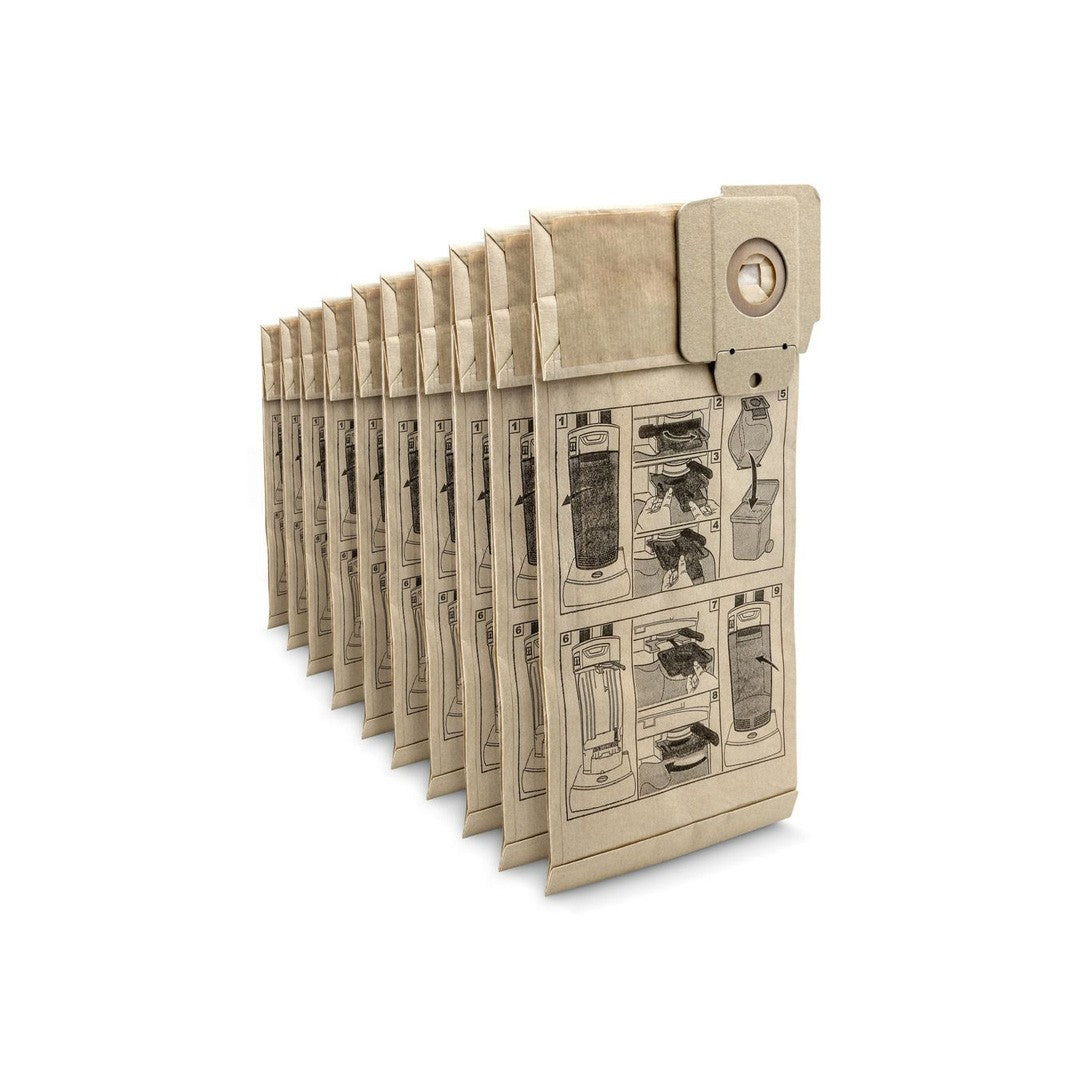 Kit 10 Bolsas De Repuesto Aspiradora Karcher Cv 38/1 Original-1