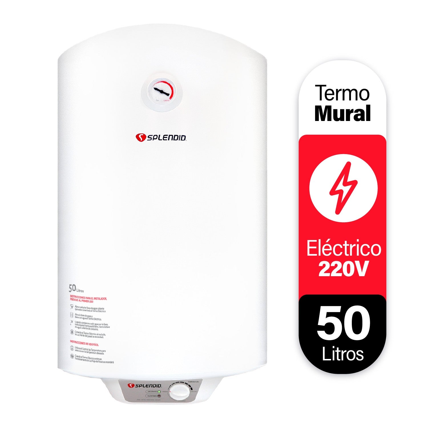 Termo Eléctrico Mural 50 Litros Tm-50S Splendid