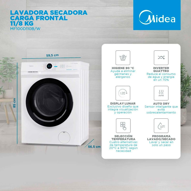 Lavadora Secadora Midea 11 Kg Mf100D110B/W-5