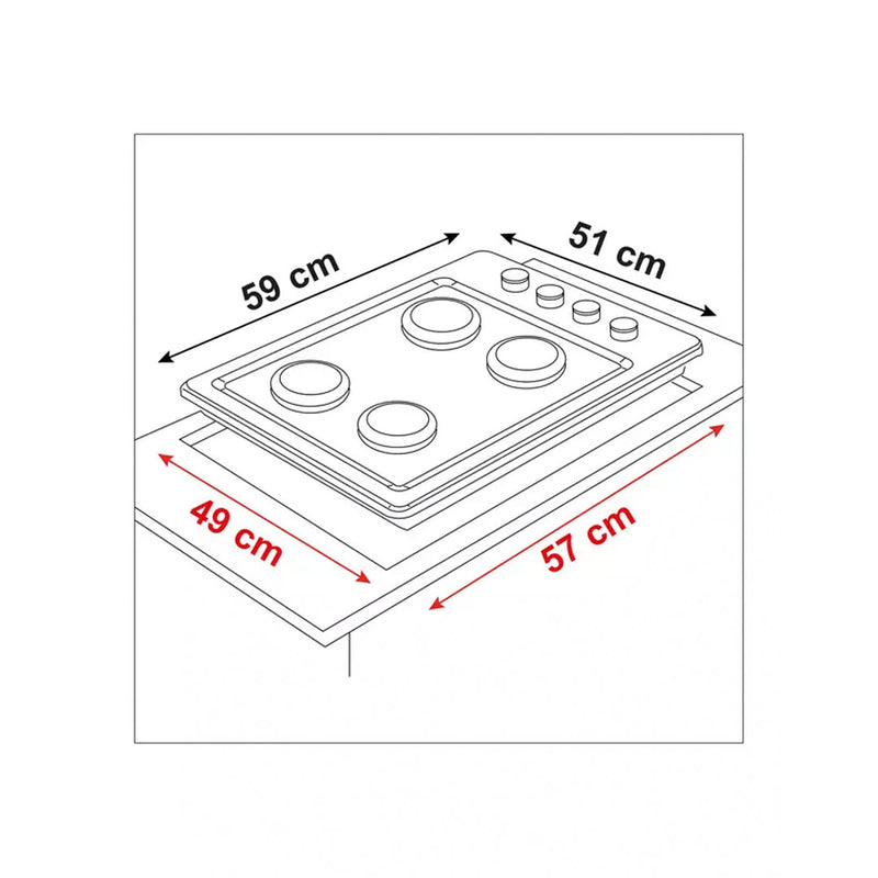 Encimera Eléctrica Sindelen 4 Platos Inox CEE-4601IN-4