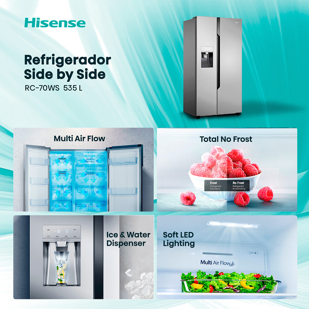 Refrigerador Side by Side 535 L Hisense RC-70WS