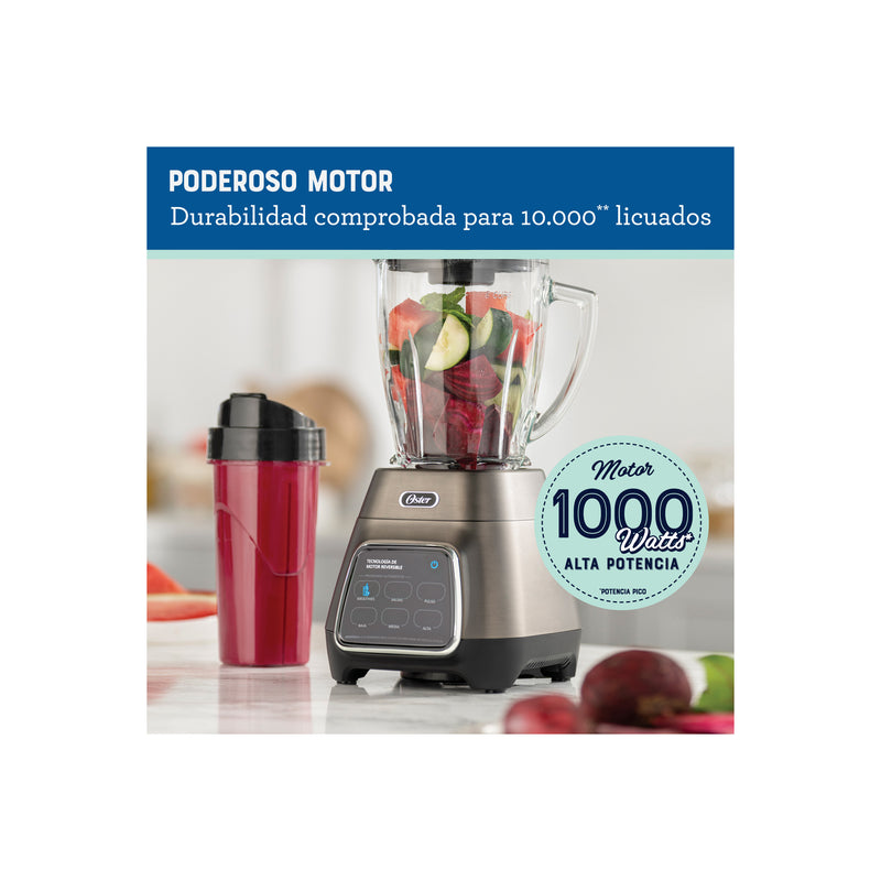 Licuadora Oster® con Tecnología Reversible y Pantalla Táctil, 3 Velocidades y 2 Programas automáticos BLSTPYG1312XBG-12